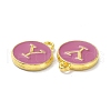 Golden Plated Alloy Enamel Charms ENAM-XCP0001-13Y-3