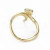 Brass Micro Pave Clear Cubic Zirconia Cuff Rings RJEW-Q164-020-NF-2