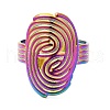 Ion Plating(IP) 304 Stainless Steel Vortex Open Cuff Ring for Women RJEW-M149-17RC-1