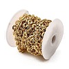 Brass Textured Flat Round Link Chains CHC-C014-28G-2
