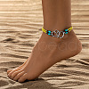 Double Heart Alloy Link Stretch Anklets WGCB0A2-02-1