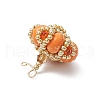 Handmade Glass Seed Beaded & Synthetic Dyed Imperial Jasper Beads Pendants PALLOY-MZ00770-4