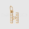 Stainless Steel Cubic Zirconia Pendants with Jump Rings X-FIND-PW0024-08H-1