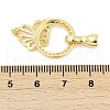 Brass Micro Pave Clear Cubic Zirconia Fold Over Clasps KK-M311-11G-3