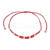 Glass Seed Beaded Braided Beads Bracelets BJEW-MZ00182-01-3