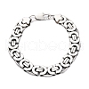 304 Stainless Steel Byzantine Chain Bracelets for Women Men BJEW-R018-22P-02-2