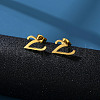 201 Stainless Steel Stud Earrings WG24A34-22-1
