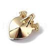 Real 18K Gold Plated Rack Plating Brass Micro Pave Clear Cubic Zirconia Pendants KK-C015-10G-05-3