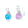 Kissitty Baking Painted Crackle Glass Pendant CCG-KS0001-01-8