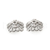 Flower Brass Clear Cubic Zirconia Bead Caps KK-V008-01P-2