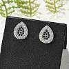 Brass Micro Pave Cubic Zirconia Stud Earrings for Women EJEW-G428-11P-02-1