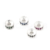 Brass Micro Pave Cubic Zirconia Spacer Beads KK-R216-13S-1