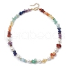 Chakra Theme Natural Red Aventurine & Red Jasper & Green Aventurine & Aquamarine & Citrine & Lapis Lazuli & Amethyst NJEW-JN05086-1