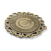 Tibetan Style Alloy Pendant Cabochon Settings PALLOY-P224-03AB-4