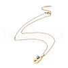 Ion Plating(IP) 304 Stainless Steel Heart Padlock with Evil Eye Pendant Necklace with Enamel for Women NJEW-P262-24G-2