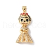 Brass Micro Pave Cubic Zirconia Pendants KK-A252-25G-1