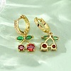 Brass Micro Pave Cubic Zirconia Hoop Earrings EJEW-D322-11G-03-3
