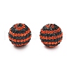 Halloween Theme Stripe Pattern Polymer Clay Rhinestone Beads CLAY-NH0001-01B-1
