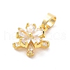 Rack Plating Brass Micro Pave Cubic Zirconia Pendants KK-M082-04B-G-2
