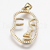 Brass Micro Pave Cubic Zirconia Pendants ZIRC-F073-32-3