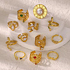 Retro Royal Style 304 Stainless Steel Imitation Pearl Cuff Rings FS-WG343E9-03-3