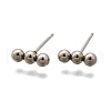 Tarnish Resistant 201 Stainless Steel Beaded Horizontal Bar Stud Earrings with 316 Stainless Steel Pin for Women X-STAS-K238-01P-5