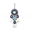Evil Eye Woven Web/Net with Feather Wall Hanging Decorations PW-WG62000-01-1