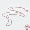 925 Sterling Silver Cable Chain Necklaces STER-F039-45cm-07RG-3