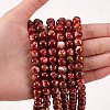 2 Strands 2 Colors Natural Imitation South Red Agate & Rainforest Agate Beads Strands G-SZ0001-46-5