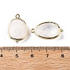 Natural Quartz Crystal Rock Crystal Faceted Oval Connector Charms G-H323-02G-07-3
