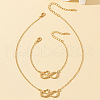 Heart & Infinity Alloy Pendant Necklaces & Link Bracelets Sets for Women FS-WG1C2CC-01-3