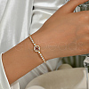Elegant Geometric Brass Cubic Zirconia Chain Bracelets for Women's Daily Wear SA8702-3-1