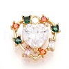 Brass Micro Pave Cubic Zirconia Charms KK-N261-12G-1