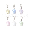 UV Plating Acrylic Mushroom Pendant Decorations HJEW-JM03393-2
