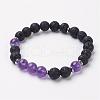 Natural Amethyst Stretch Bracelets BJEW-JB02754-04-1