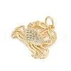 Brass Micro Pave Cubic Zirconia Pendants KK-U058-35G-2