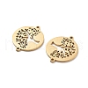 Ion Plating(IP) Tarnish Resistant 304 Stainless Steel Hollow Connector Charms STAS-P332-04G-3