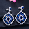 Brass Micro Pave Cubic Zirconia Dangle Stud Earrings WG0A5CC-09-1