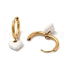 White Enamel Heart Dangle Hoop Earrings EJEW-P219-07G-2