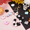 SUNNYCLUE 14Pcs 7 Colors Halloween Ghost Food Grade Eco-Friendly Silicone Beads SIL-SC0002-22-4