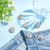 ARRICRAFT 6Pcs 1-Hole Alloy Rhinestone Shank Buttons BUTT-AR0001-12-4