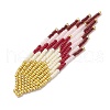 Seed Beads Beaded Charms PALLOY-MZ00221-4