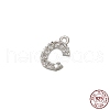 Real Platinum Plated Rhodium Plated 925 Sterling Silver Micro Pave Clear Cubic Zirconia Charms STER-P054-10P-C-1