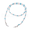 Synthetic Turquoise & Glass Seed & Plastic Beaded Adult Eyeglasses Chains AJEW-EH00397-2