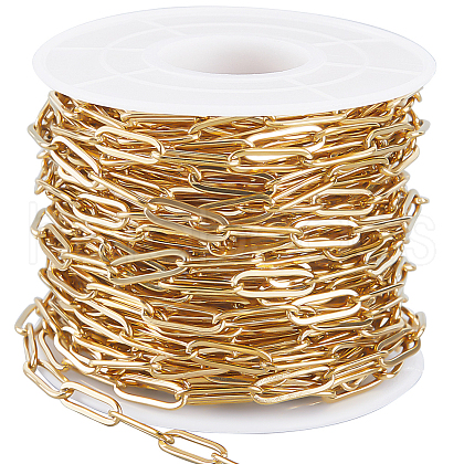 Beebeecraft 1 Roll PVD Vacuum Plating 304 Stainless Steel Paperclip Chains CHS-BBC0001-08-1