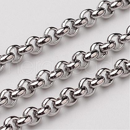 Tarnish Resistant 304 Stainless Steel Rolo Chains CHS-K001-99C-1