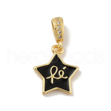 Brass Micro Pave Cubic Zirconia Pendants KK-B059-38G-A-1