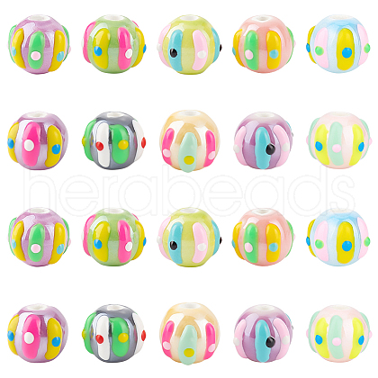   20Pcs 10 Colors Handmade Porcelain Beads PORC-PH0001-40-1