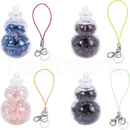 Transparent Glass Wishing Bottle Pendant Decoration HJEW-PH0001-29-1