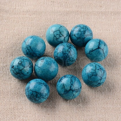 Synthetic Turquoise  Round Ball Beads G-I170-16mm-03-1